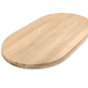 Eiken tafelblad - halve cirkel - op maat - 8 cm (2-laags) - foutvrij