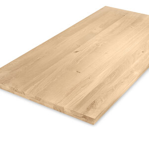 Eiken tafelblad - op maat - 4 cm (2-laags) - rustiek