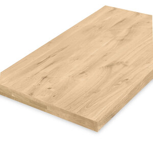 Eiken tafelblad - op maat - 6 cm (3-laags) - rustiek
