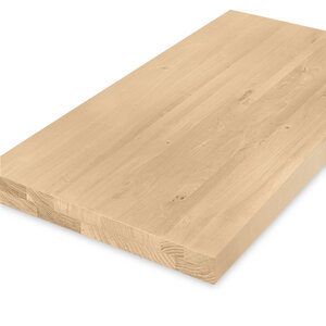 Eiken tafelblad - op maat - 8 cm (2-laags) - rustiek