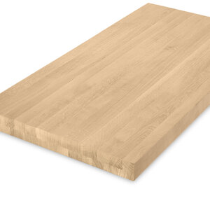 Eiken tafelblad - op maat - 8 cm (2-laags) - foutvrij
