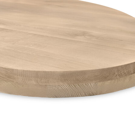 Eiken tafelblad - organisch / kiezel - 6 cm dik - 2-laags massief - foutvrij eikenhout (A/B) - verlijmd, smalle lamel - 60 mm
