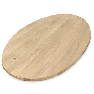 Eiken tafelblad - ovaal - 3 cm - rustiek