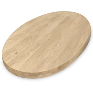 Eiken tafelblad - ovaal - 8 cm (2-laags) - rustiek
