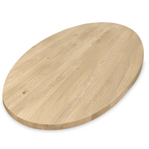 Eiken tafelblad - ovaal- 4 cm - rustiek