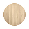 Eiken tafelblad - rond - 4 cm dik - rustiek eikenhout (B/C) - verlijmd, smalle lamel - 40 mm