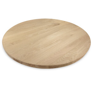 Eiken tafelblad - rond - op maat - 4 cm - foutvrij