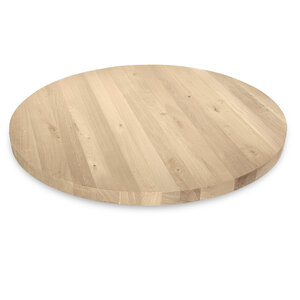 Eiken tafelblad - rond - op maat - 4 cm - rustiek