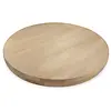 Eiken tafelblad - rond - op maat - 6 cm dik - 2-laags massief - foutvrij eikenhout (A/B) - verlijmd, smalle lamel - 60 mm