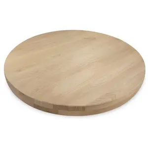 Eiken tafelblad - rond - op maat - 6 cm - (2-laags) - foutvrij