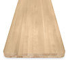 Eiken tafelblad - ronde hoeken - 6 cm dik - 2-laags massief - foutvrij eikenhout (A/B) - verlijmd, smalle lamel - 60 mm