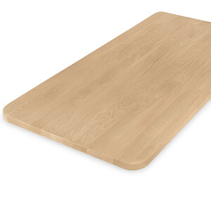 Eiken tafelblad - ronde hoeken - op maat - 4 cm - foutvrij
