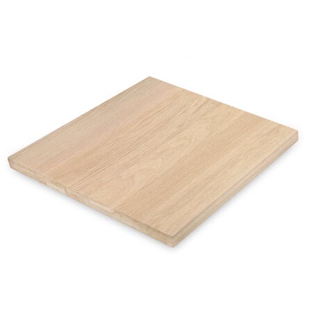 Eiken tafelblad - vierkant - op maat - 6 cm dik - 2-laags massief - foutvrij eikenhout (A/B) - verlijmd, smalle lamel - 60 mm Eiken tafelblad - vierkant - op maat - 6 cm dik - 2-laags massief - foutvrij eikenhout (A/B) - verlijmd, smalle lamel - 60 mm