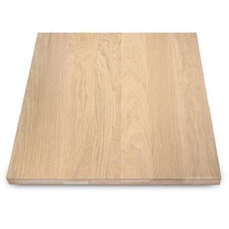 Eiken tafelblad - vierkant - op maat - 6 cm dik - 2-laags massief - foutvrij eikenhout (A/B) - verlijmd, smalle lamel - 60 mm Eiken tafelblad - vierkant - op maat - 6 cm dik - 2-laags massief - foutvrij eikenhout (A/B) - verlijmd, smalle lamel - 60 mm