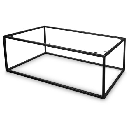 Stalen frame salontafel / bijzettafel - zwart - koker: 2x2 cm - 38 cm hoog - salon / bijzet tafelonderstel - metaal / staal met zwarte coating