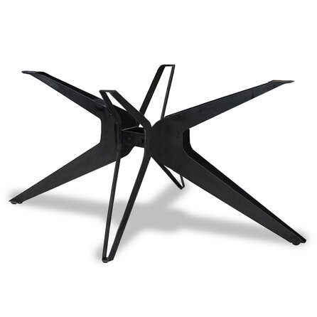 Stalen matrix onderstel - zwart - massief: 0,5 cm -  90x140 of 90x180 cm - hoogte: 72 cm - spinpoot tafelonderstel - gecoat metaal / staal
