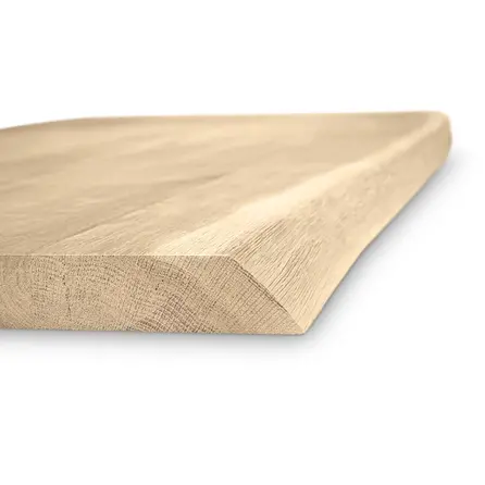 Eiken tafelblad - boomstam rand - 3 cm dik - rustiek eikenhout (B/C) - verlijmd, XL lamel (10-25 cm) - 30 mm