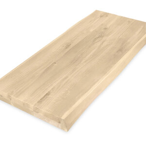 Eiken tafelblad - boomstam - 6 cm (2-laags opgedikt) - rustiek - brede (XL) lamel
