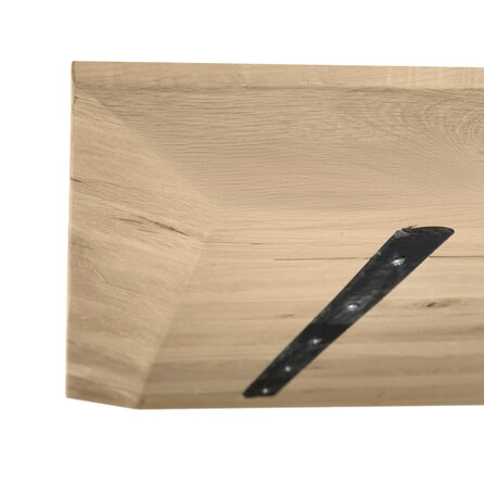 Eiken tafelblad - verjongde rand - 4 cm dik - rustiek eikenhout (B/C) - verlijmd, medium lamel - 40 mm