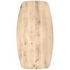 Eiken tafelblad - Deens ovaal met verjongde rand - 3 cm dik - rustiek eikenhout (B/C) - verlijmd, medium lamel - 30 mm