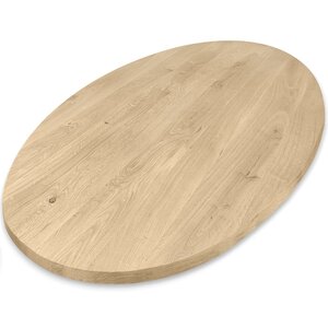 Eiken tafelblad - ovaal - 4 cm - rustiek - medium lamel