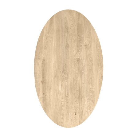 Eiken tafelblad - ovaal / ellips - 4 cm dik - rustiek eikenhout (B/C) - verlijmd, medium lamel - 40 mm