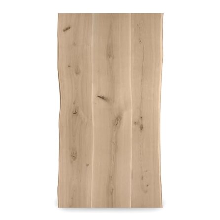 Eiken tafelblad - boomstam rand - 4 cm dik - rustiek eikenhout (B/C) - verlijmd, 3 XXL lamellen - 40 mm