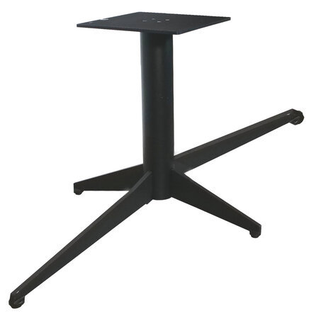 Stalen viervoet - zwart - koker: 11,4 cm -  80x180 cm - hoogte: 72,5 cm - 40x40 cm montageplaat - tafelonderstel van gecoat metaal / staal