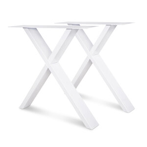 Stalen X-poten - wit - 4x10 cm - 78 cm breed - 72 cm hoog