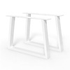 Stalen trapeze poten - wit - koker: 4x10 cm - breedte: 95 cm - hoogte: 72 cm - witte trapezium tafelpoot - gecoat metaal / staal