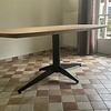 Stalen viervoet - zwart - koker: 11,4 cm -  80x180 cm - hoogte: 72,5 cm - 40x40 cm montageplaat - tafelonderstel van gecoat metaal / staal