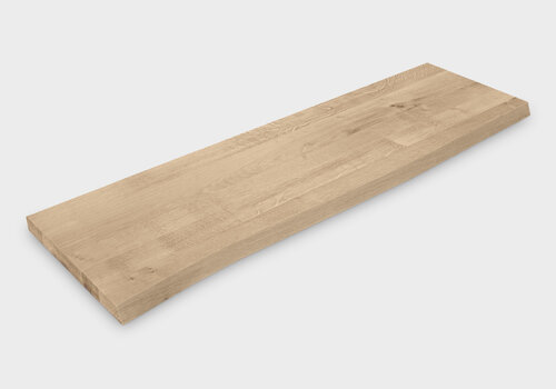 Alle boomstam eiken wandplanken van EIKENvakman.nl - Een stoere eikenhouten wandplank met CNC boomstamrand - op maat, incl. bevestigingsmaterialen! 