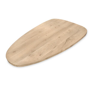 Eiken tafelblad - druppel - 4 cm - rustiek - brede lamel