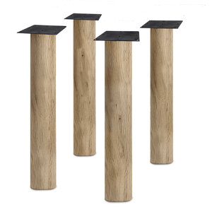 Eiken ronde tafelpoten - 12 cm (diameter) - 73 cm hoog