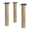 Eiken ronde tafelpoten set - 12 cm (diameter) - 73 cm hoog - "losse" ronde tafelpoten - rustiek eikenhout (B/C), verlijmd