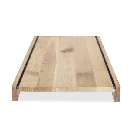 Eiken overzettrede - met dubbele neus (2 stuks) - op maat - 2 cm dik - rustiek eikenhout (B/C) - verlijmde overzet traptrede - 20 mm