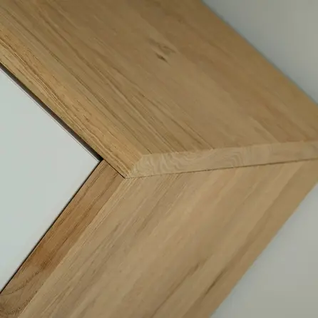 Eiken blad - inclusief uitsparing - op maat - 2 cm dik - rustiek eikenhout (B/C) - verlijmd, smalle lamel - 20 mm