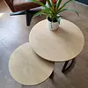 Eiken tafelblad - rond - 4 cm dik - foutvrij eikenhout (A/B) - verlijmd, smalle lamel - 40 mm