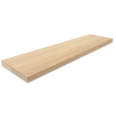 Eiken vensterbank - op maat - 2,7 cm dik - foutvrij eikenhout (A/B) - verlijmd, brede lamel (9-12 cm) - 27 mm