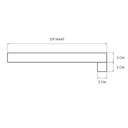 Eiken overzet vensterbank - op maat - 2 cm dik - 2-laags opgedikt (2x2 cm) - rustiek eikenhout (B/C), verlijmd - 20 mm