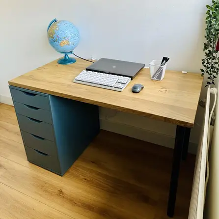 Eiken tafelblad - op maat - 2,7 cm dik - rustiek eikenhout (B/C) - verlijmd, brede lamel (9-12 cm) - 27 mm Eiken tafelblad - op maat - 2,7 cm dik - rustiek eikenhout (B/C) - verlijmd, brede lamel (9-12 cm) - 27 mm