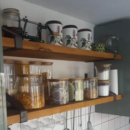 Eiken blad - op maat - 4 cm dik - rustiek eikenhout (B/C) - verlijmd paneel, brede lamel (9-12 cm) - 40 mm Eiken blad - op maat - 4 cm dik - rustiek eikenhout (B/C) - verlijmd paneel, brede lamel (9-12 cm) - 40 mm