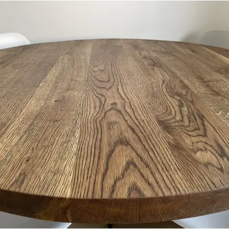 Eiken tafelblad rond - 4 cm dik (1-laag) - Diverse afmetingen - Rustiek Europees eikenhout - verlijmd kd 10-12%
