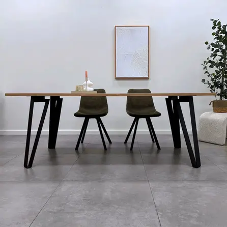 Stalen hairpin poten - zwart - koker: 0,5x8 cm - breedte; 92 cm - hoogte: 72 cm - zwarte haarspeld tafelpoot - gecoat metaal / staal