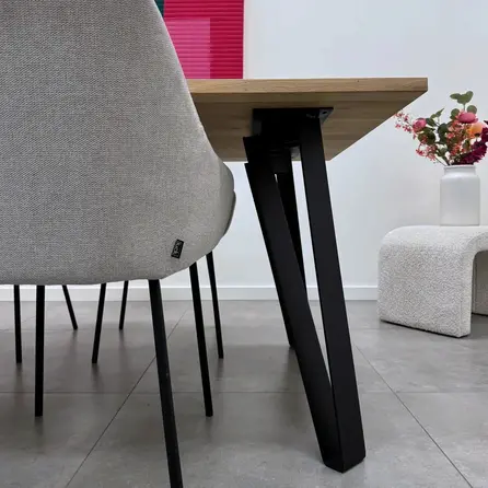 Stalen hairpin poten - zwart - koker: 0,5x8 cm - breedte; 92 cm - hoogte: 72 cm - zwarte haarspeld tafelpoot - gecoat metaal / staal