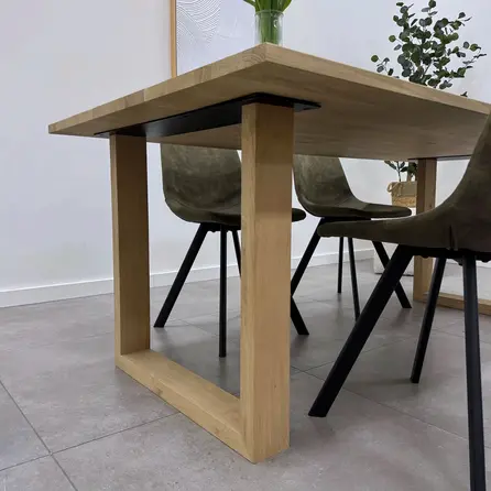 Eiken U tafelpoten - rustiek - balk: 4x10 cm - breedte: 78 cm - hoogte: 72 cm - U-poot (eetkamer)tafel - rustiek eikenhout (B/C)