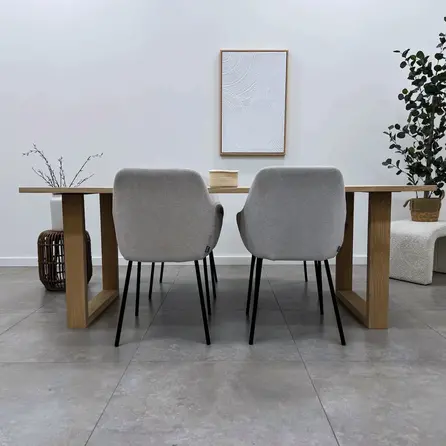 Eiken U tafelpoten - rustiek - balk: 4x10 cm - breedte: 78 cm - hoogte: 72 cm - U-poot (eetkamer)tafel - rustiek eikenhout (B/C)
