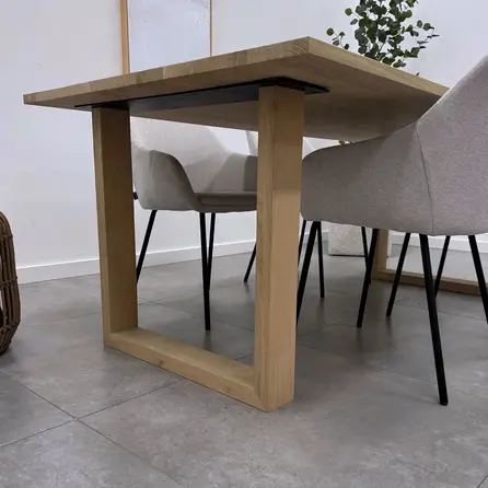 Eiken U tafelpoten - rustiek - balk: 4x10 cm - breedte: 78 cm - hoogte: 72 cm - U-poot (eetkamer)tafel - rustiek eikenhout (B/C)