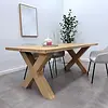 Eiken X tafelpoten - rustiek - balk: 12x12 cm - breedte: 78 cm - hoogte: 72 cm - X-poot (eetkamer)tafel - rustiek eikenhout (B/C)