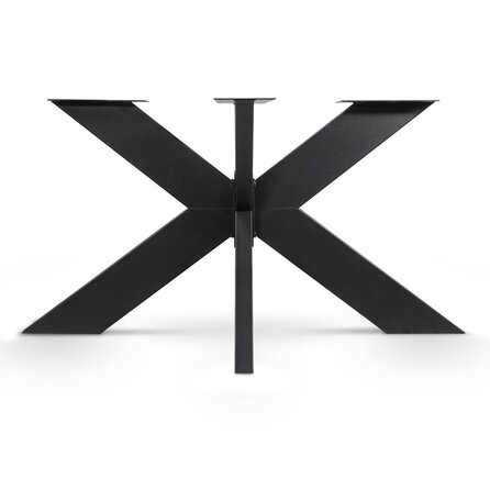 Stalen matrix onderstel - zwart - koker: 5x15 cm -  90x140 of 90x180 cm - hoogte: 72 cm - spinpoot tafelonderstel - gecoat metaal / staal